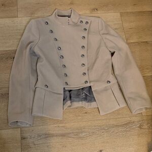 Twenty8Twelve Beige Military-Style Peplum Jacket